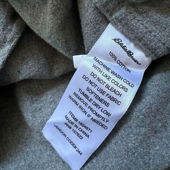 Eddie Bauer Button Up Shirt Grey Heavy Shirt Men’s XL 100% Cotton - Picture 8 of 11